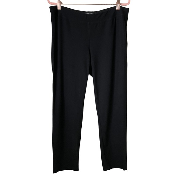 Eileen Fisher Pants - Eileen Fisher Pants Womens Medium Black Washable Crepe Ankle Pull On Stretchy
